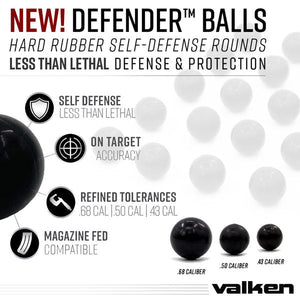Valken Defender .68 Caliber 3.5g Hard Rubber Balls - 25ct