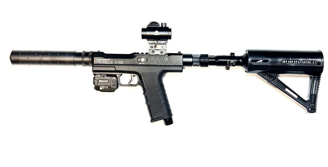 ** NEW ** PISTELLE X-68 GEN2 - HPA CUSTOM CARBINE EDITION W/ BARREL & MOCK SUPPRESSOR KIT - HOME DEFENSE PISTOL - 100+ JOULES OUT OF THE BOX - PACKAGE!
