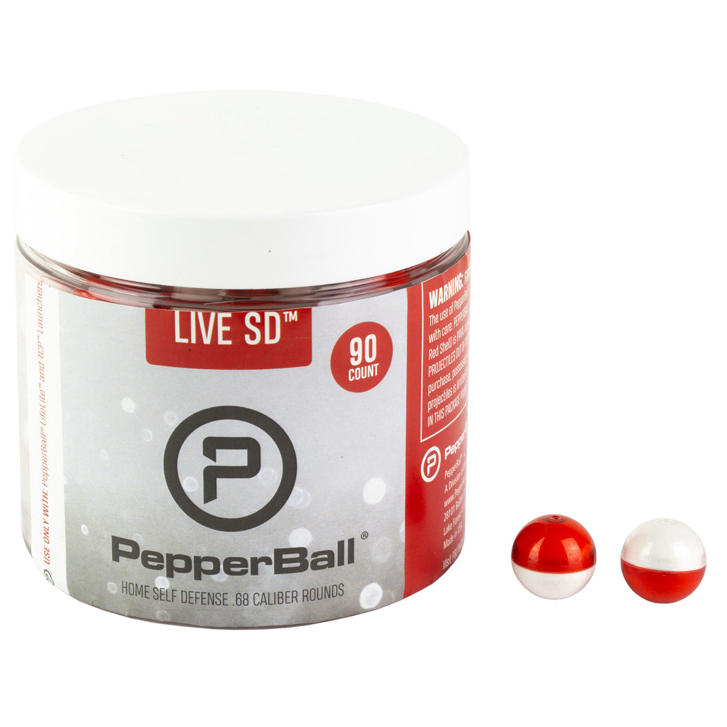 PepperBall Live SD Pepper Ball Projectile Red, 90 Count, Fits TCP Launcher