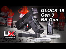 Load and play video in Gallery viewer, GLOCK G19 GEN 3 BLACK .177 CALIBER CO2 AIRGUN BB PISTOL - NON BLOWBACK- 410 FPS
